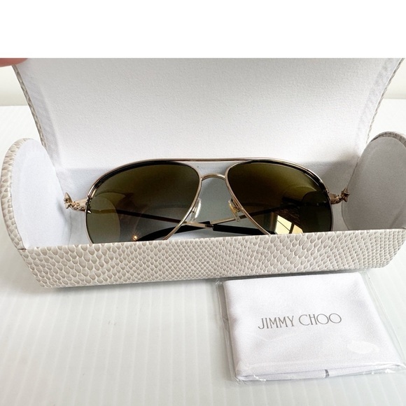 Jimmy Choo Aviator Sunglasses Sansa/S J5GFQ Gold/Black 58mm main image 13